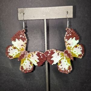 Handmade Beaded Butterfly Earrings